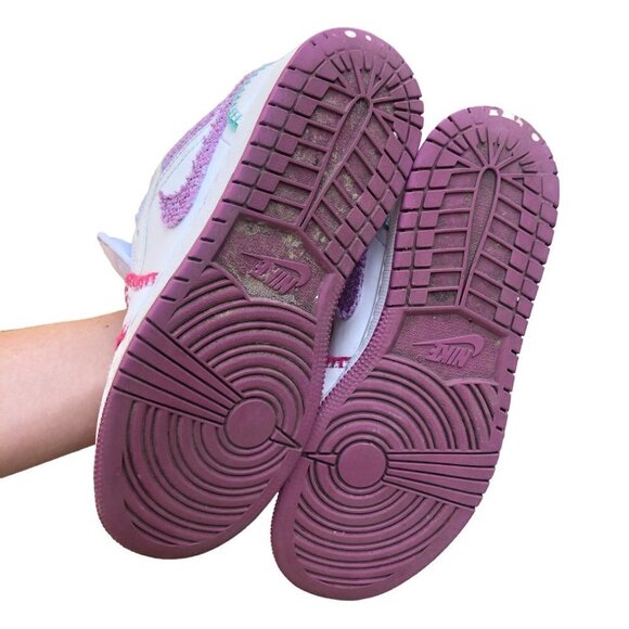 Nike Air Jordan 1 Low White Light Bordeaux Size 5.5 - Picture 8 of 9